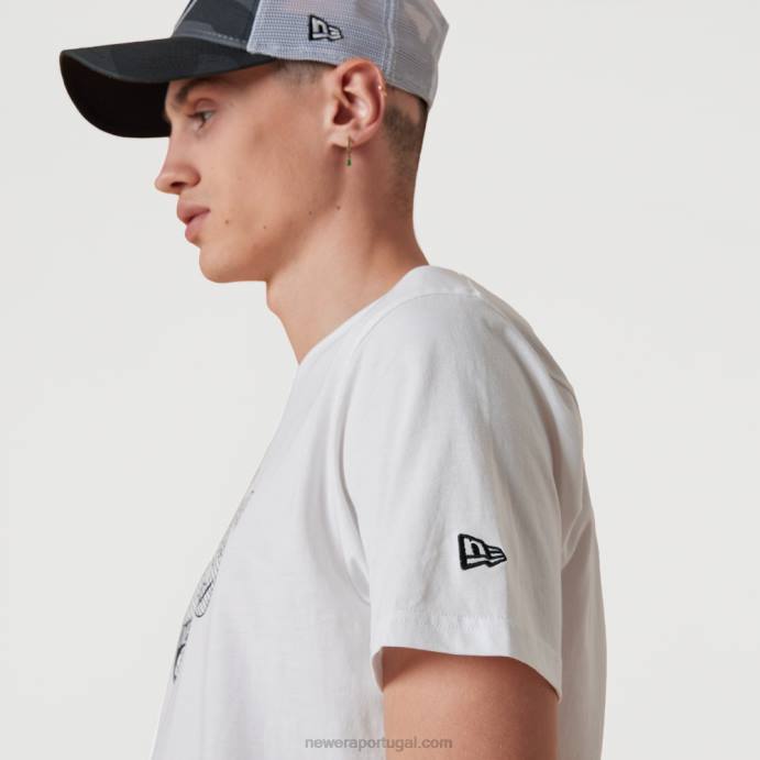 FFTN2978 New Era brooklyn nets t-shirt nba wordmark branco