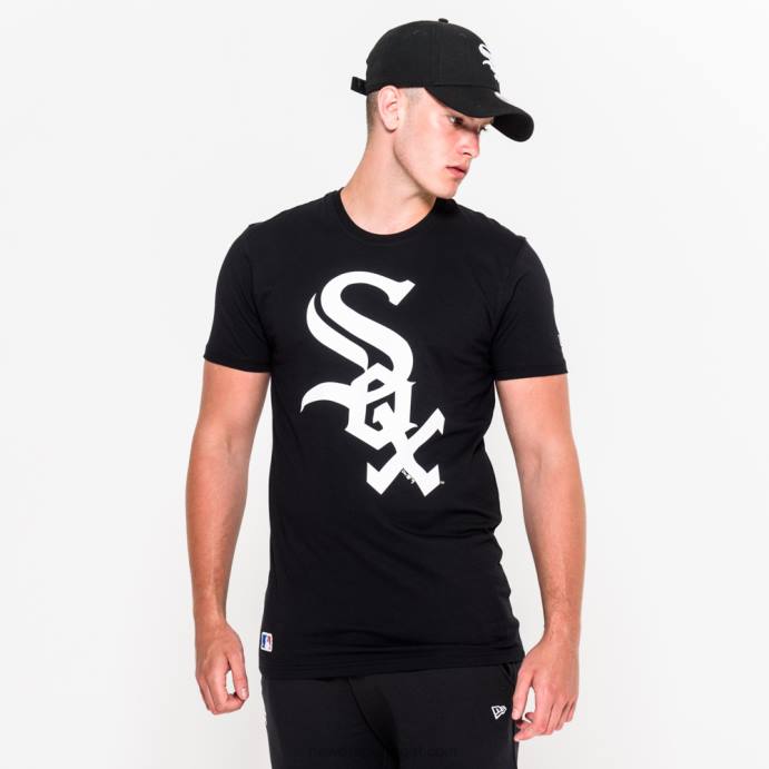 FFTN2980 New Era camiseta preta chicago white sox logo