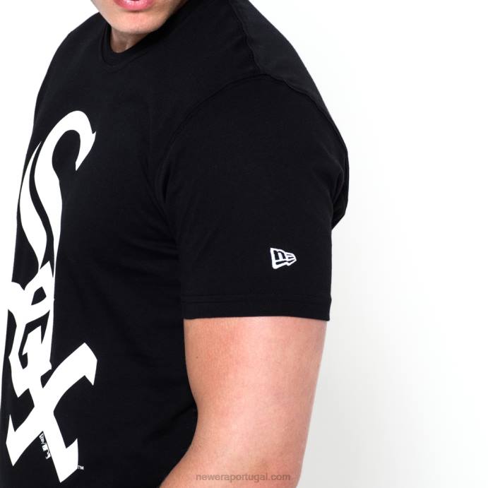 FFTN2980 New Era camiseta preta chicago white sox logo