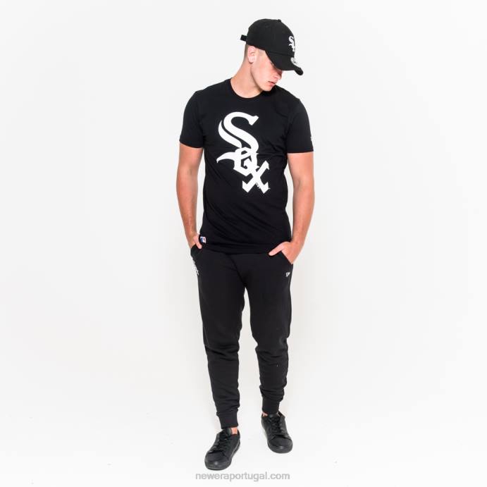 FFTN2980 New Era camiseta preta chicago white sox logo