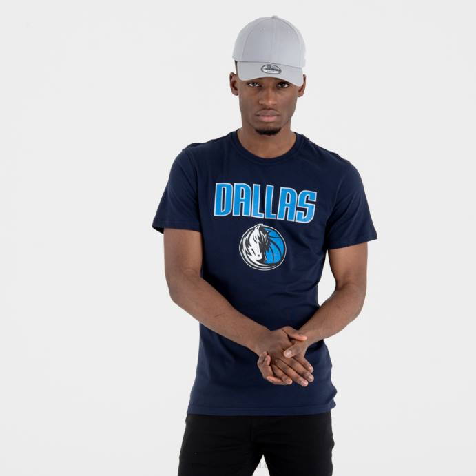 FFTN2982 New Era dallas mavericks camiseta azul marinho com logo da equipe da nba