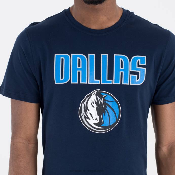 FFTN2982 New Era dallas mavericks camiseta azul marinho com logo da equipe da nba