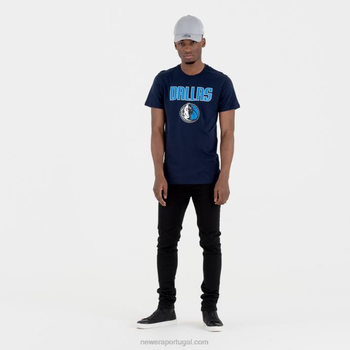 FFTN2982 New Era dallas mavericks camiseta azul marinho com logo da equipe da nba