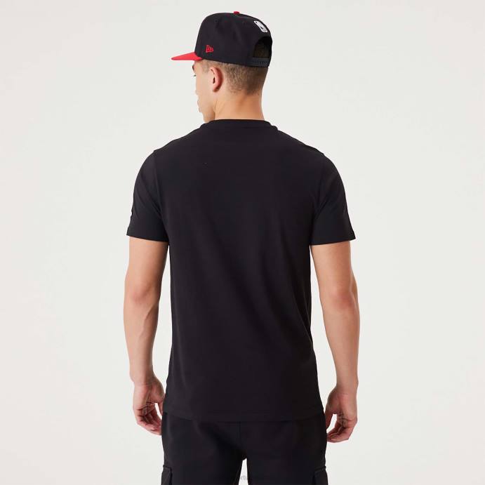 FFTN2984 New Era camiseta preta chicago bulls nba infill com estampa