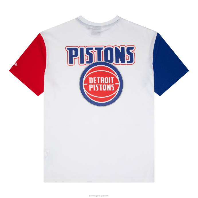 FFTN2986 New Era camiseta branca detroitpistons jogos da nba paris