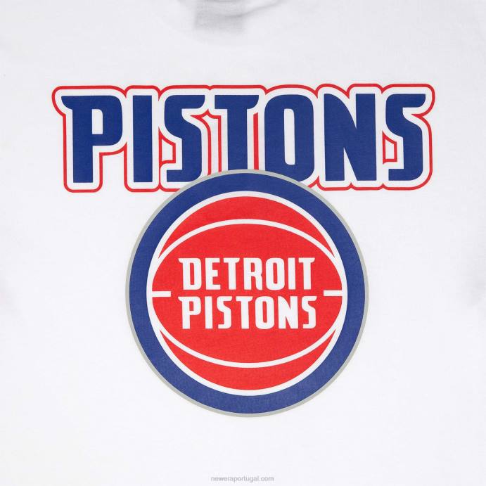 FFTN2986 New Era camiseta branca detroitpistons jogos da nba paris