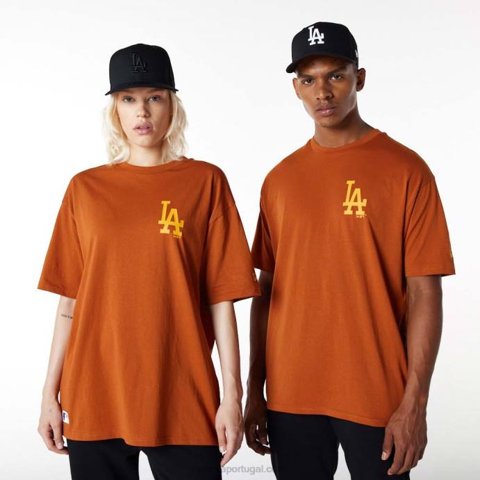 FFTN2987 New Era camiseta oversized laranja la dodgers essentials