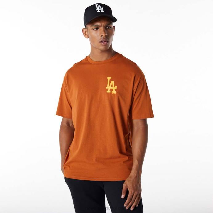FFTN2987 New Era camiseta oversized laranja la dodgers essentials
