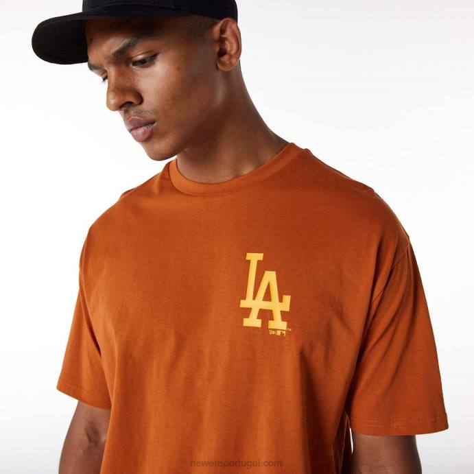 FFTN2987 New Era camiseta oversized laranja la dodgers essentials