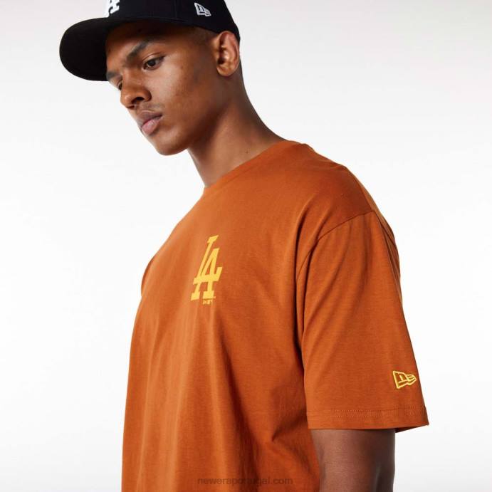FFTN2987 New Era camiseta oversized laranja la dodgers essentials