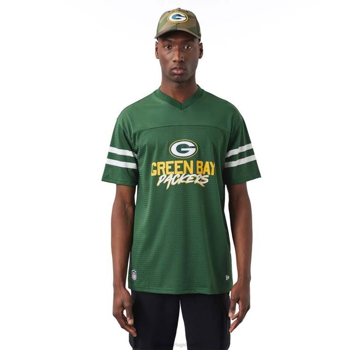 FFTN2991 New Era green bay packers nfl script camisa verde
