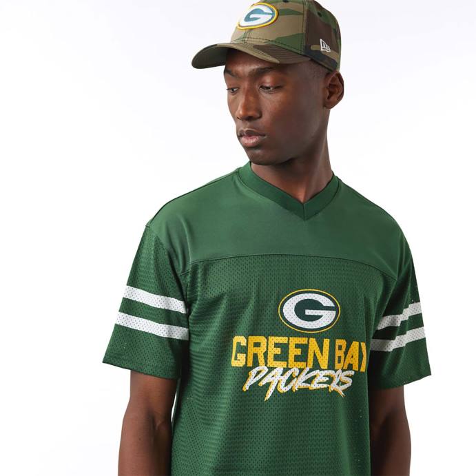 FFTN2991 New Era green bay packers nfl script camisa verde