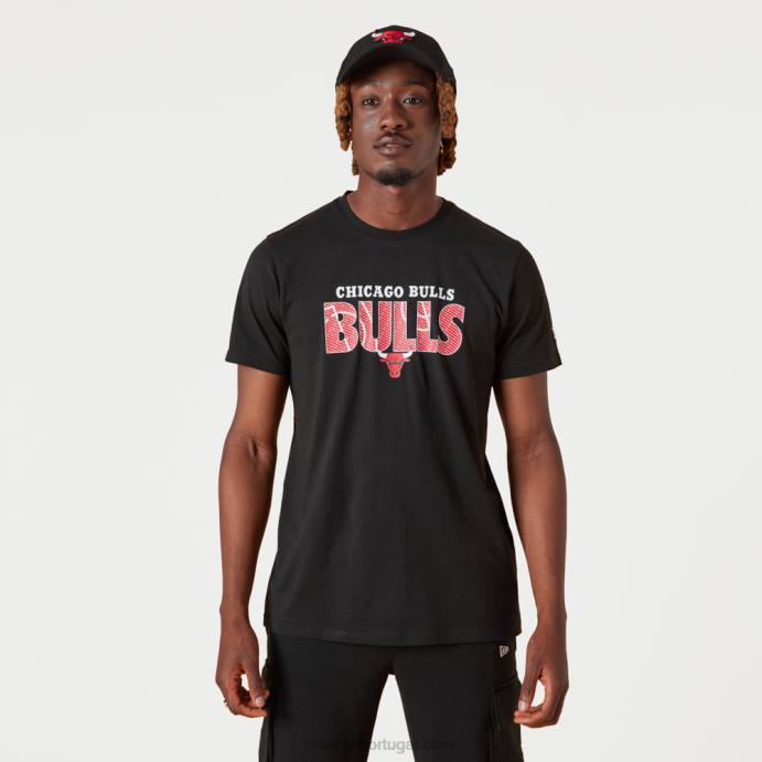 FFTN2992 New Era camiseta preta chicago bulls nba wordmark