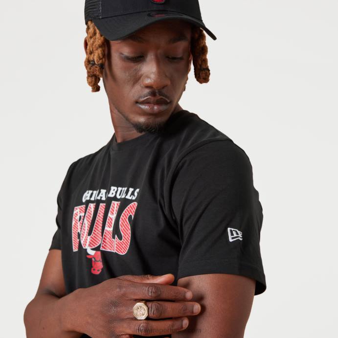 FFTN2992 New Era camiseta preta chicago bulls nba wordmark