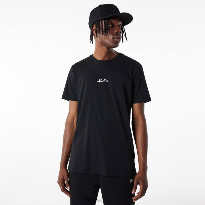 FFTN2993 New Era camiseta preta script essencial