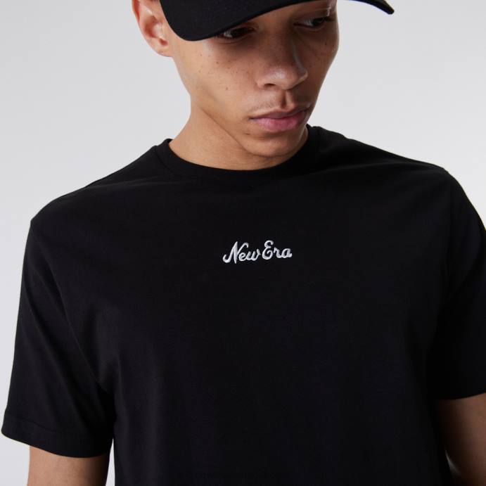 FFTN2993 New Era camiseta preta script essencial