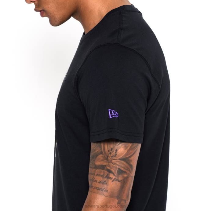 FFTN2995 New Era camiseta preta com logotipo do time minnesota vikings