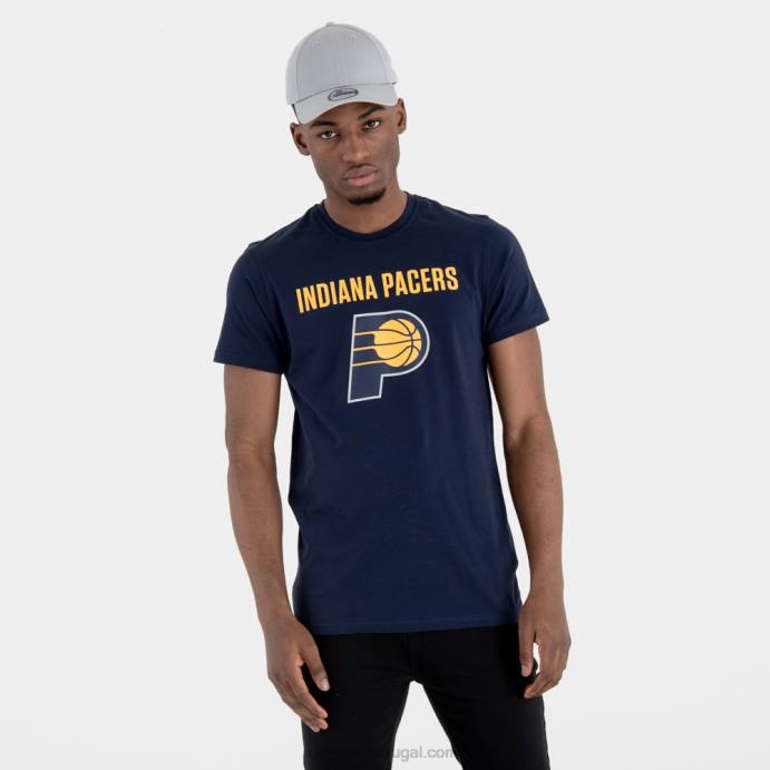 FFTN2996 New Era camiseta azul marinho com logotipo do time da nba indiana pacers