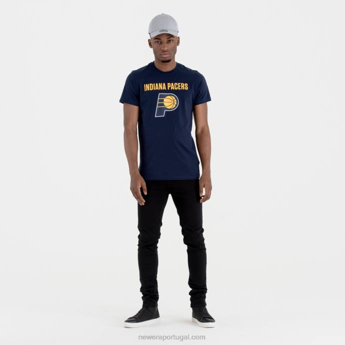 FFTN2996 New Era camiseta azul marinho com logotipo do time da nba indiana pacers
