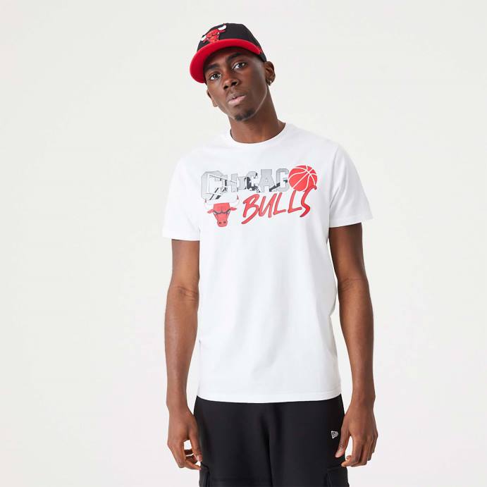 FFTN2998 New Era chicago bulls nba infill t-shirt branca com estampa