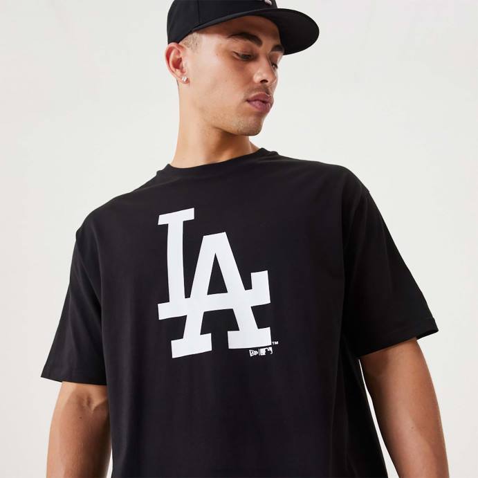 FFTN2999 New Era camiseta oversized preta la dodgers mlb league essencial