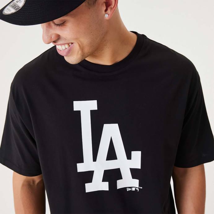 FFTN2999 New Era camiseta oversized preta la dodgers mlb league essencial