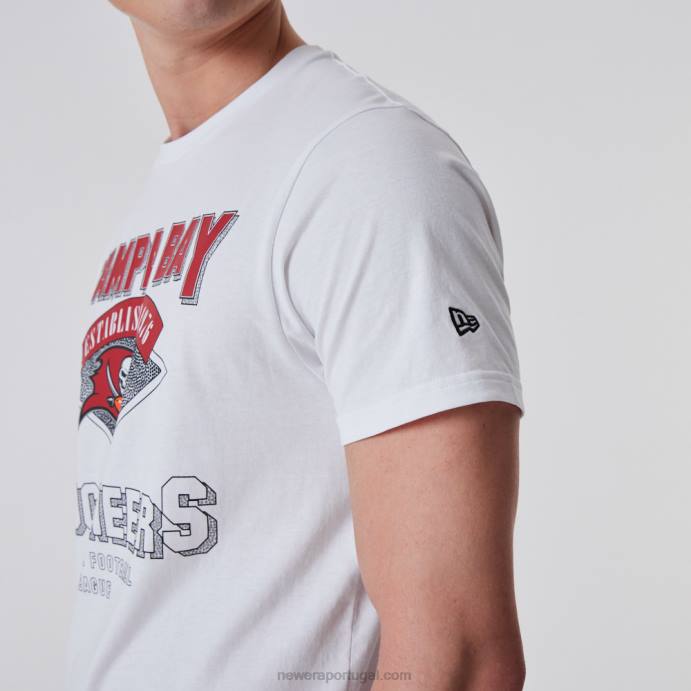FFTN3001 New Era tampa bay buccaneers camiseta branca com logotipo da equipe nfl