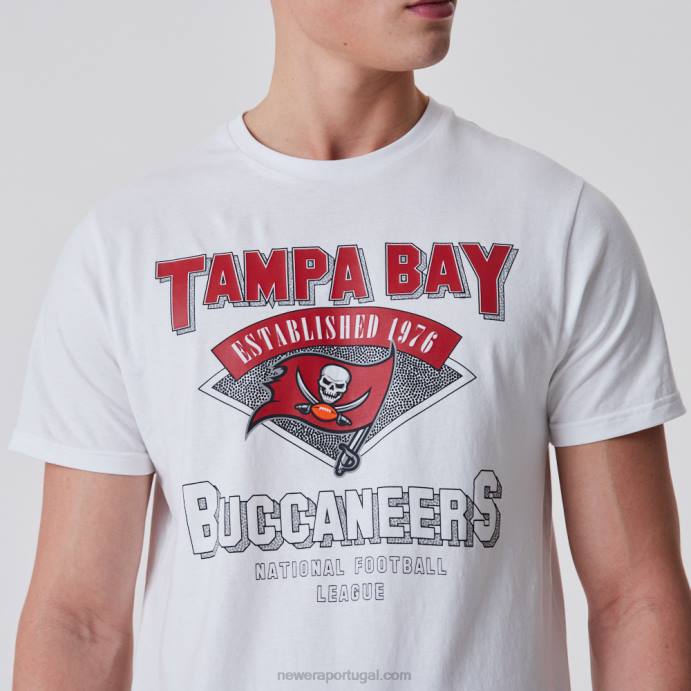 FFTN3001 New Era tampa bay buccaneers camiseta branca com logotipo da equipe nfl