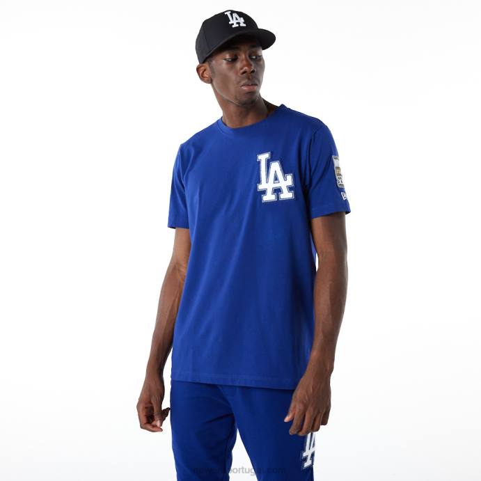 FFTN3002 New Era camiseta azul escuro la dodgers mlb logo select