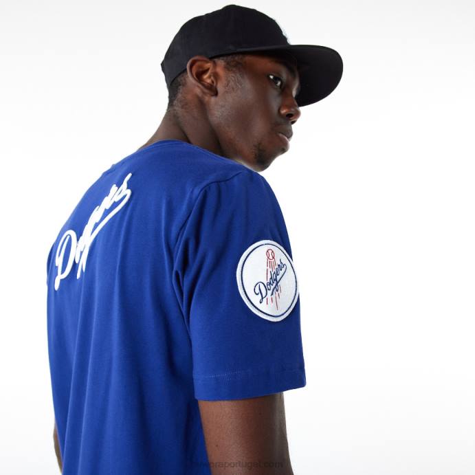FFTN3002 New Era camiseta azul escuro la dodgers mlb logo select