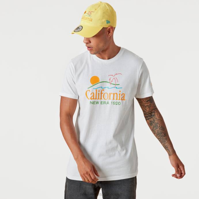 FFTN3006 New Era camiseta branca estampada verão vibes
