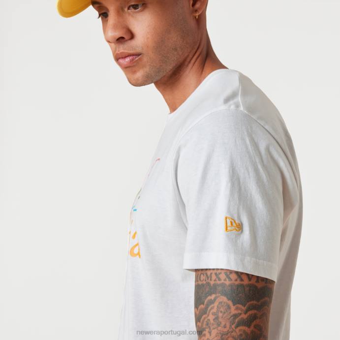 FFTN3006 New Era camiseta branca estampada verão vibes