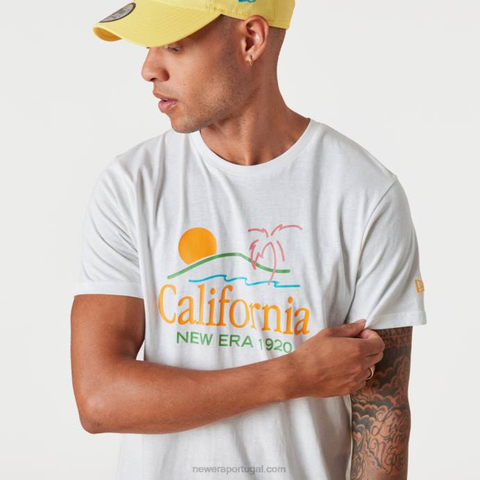 FFTN3006 New Era camiseta branca estampada verão vibes
