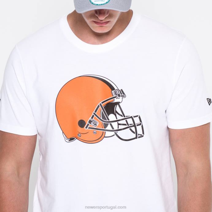 FFTN3008 New Era camiseta branca cleveland browns nfl com logo