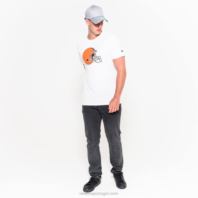 FFTN3008 New Era camiseta branca cleveland browns nfl com logo
