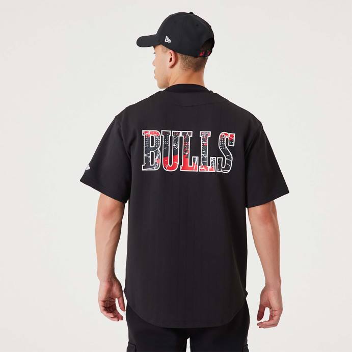 FFTN3012 New Era Chicago Bulls NBA Infill Team Logo Black Jersey