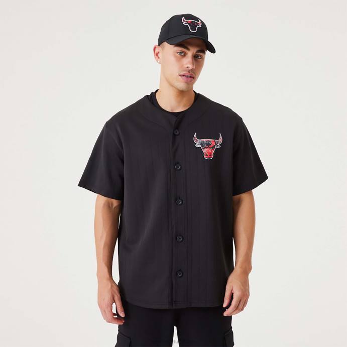 FFTN3012 New Era Chicago Bulls NBA Infill Team Logo Black Jersey