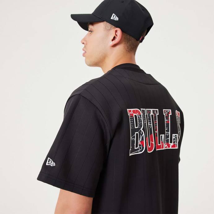 FFTN3012 New Era Chicago Bulls NBA Infill Team Logo Black Jersey