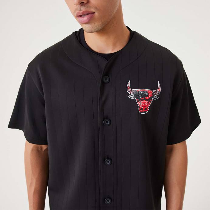 FFTN3012 New Era Chicago Bulls NBA Infill Team Logo Black Jersey
