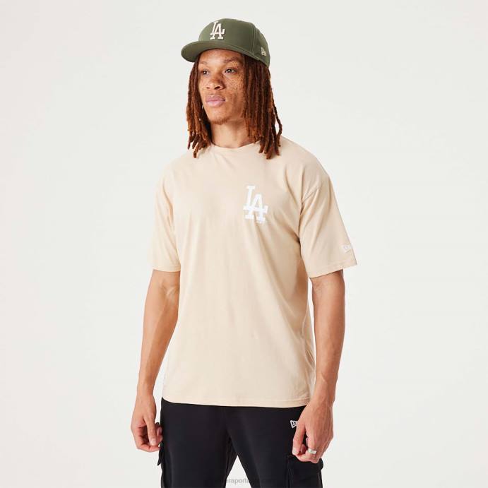 FFTN3013 New Era camiseta oversized bege claro essencial la dodgers mlb league
