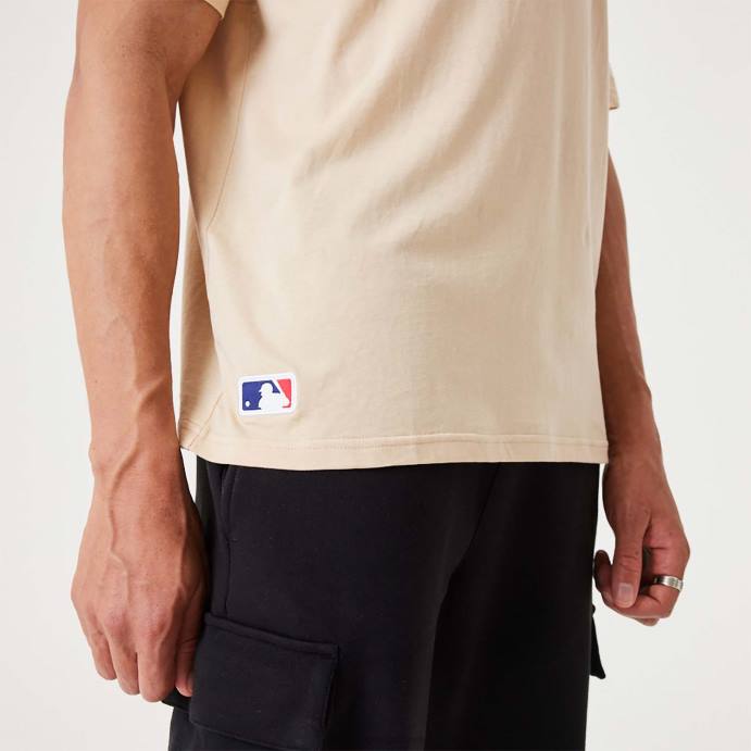 FFTN3013 New Era camiseta oversized bege claro essencial la dodgers mlb league