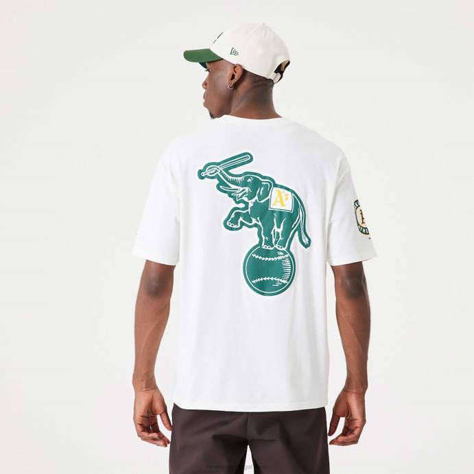FFTN3014 New Era Oakland Athletics MLB Heritage Open Camiseta oversized branca
