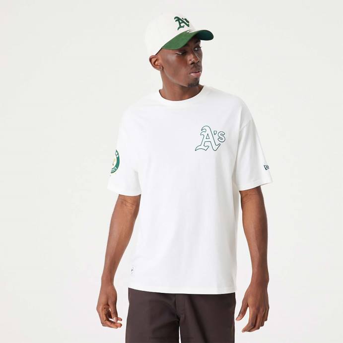 FFTN3014 New Era Oakland Athletics MLB Heritage Open Camiseta oversized branca