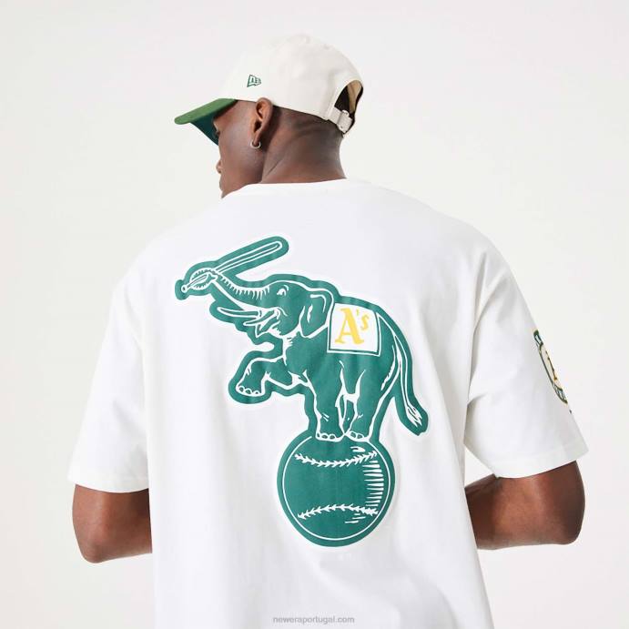 FFTN3014 New Era Oakland Athletics MLB Heritage Open Camiseta oversized branca