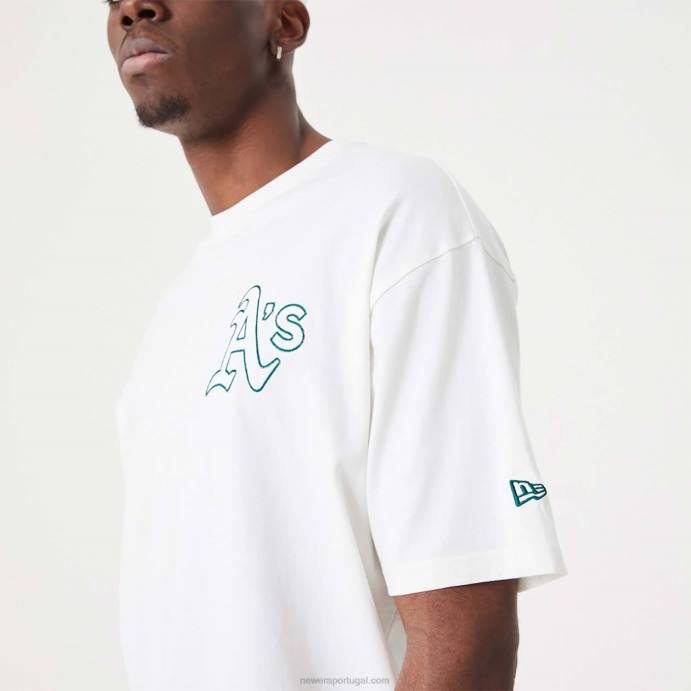 FFTN3014 New Era Oakland Athletics MLB Heritage Open Camiseta oversized branca