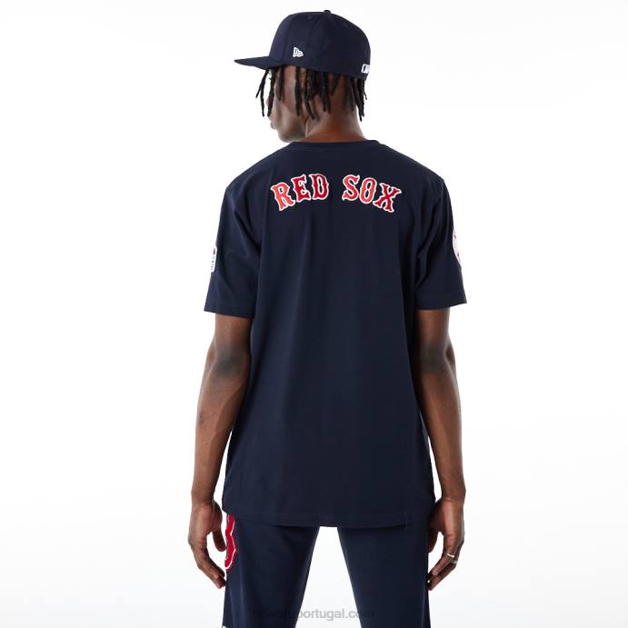 FFTN3016 New Era camiseta boton red sox mlb logo select azul marinho