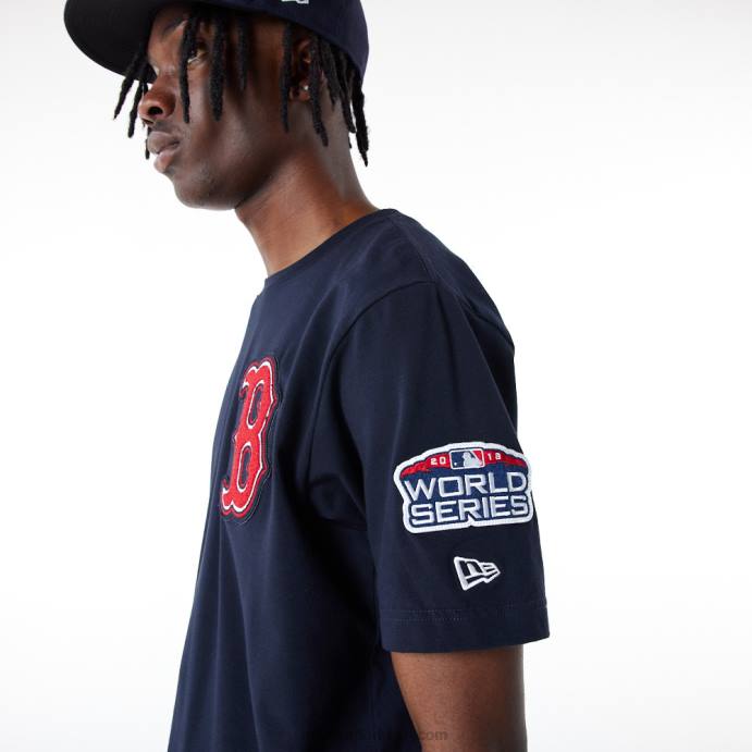 FFTN3016 New Era camiseta boton red sox mlb logo select azul marinho