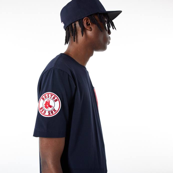 FFTN3016 New Era camiseta boton red sox mlb logo select azul marinho