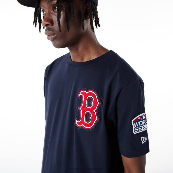 FFTN3016 New Era camiseta boton red sox mlb logo select azul marinho