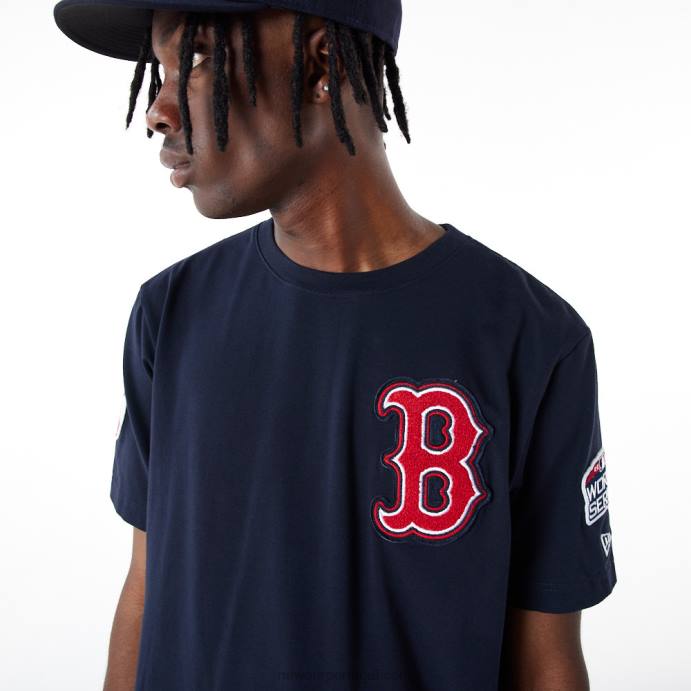 FFTN3016 New Era camiseta boton red sox mlb logo select azul marinho